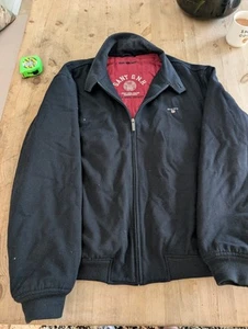 GANT LA Wool Padded Lined Bomber Jacket XL - Vintage 90s Black - Picture 1 of 6
