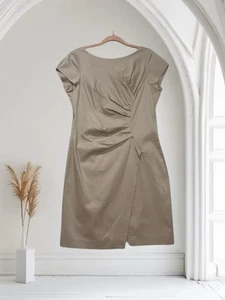 Vestido Pierre Cardin Paris Para Mujer Talla 38 EE. UU. Mediano Caqui Acanalado Tachonado Verano - Imagen 1 de 19