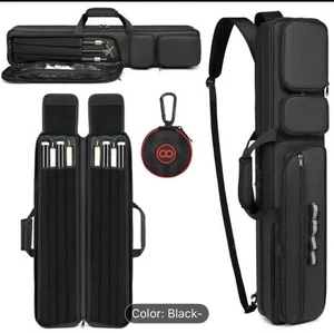 Estuche para tacos de billar 4x4 estuche de transporte acolchado suave bolsa de palo de billar negro - Imagen 1 de 10