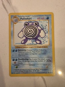 Carta Pokémon TCG - Set Base Shadowless Poliwhirl #38 - LP/NM - Foto 1 di 2