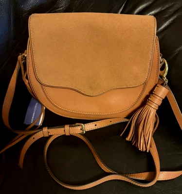 Bolso Bandolera Rebecca Minkoff Suki Cuero Almendra Gamuza Borla Foto 1 de 4