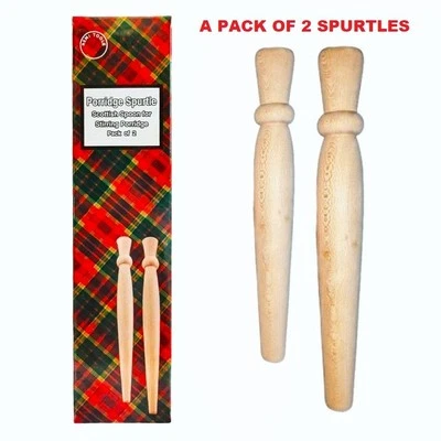 REMI TOOLS LTD Wooden Scottish Spurtle Porridge Stirrer Porage Spoon Set 2 Spurtles Lovely Gift