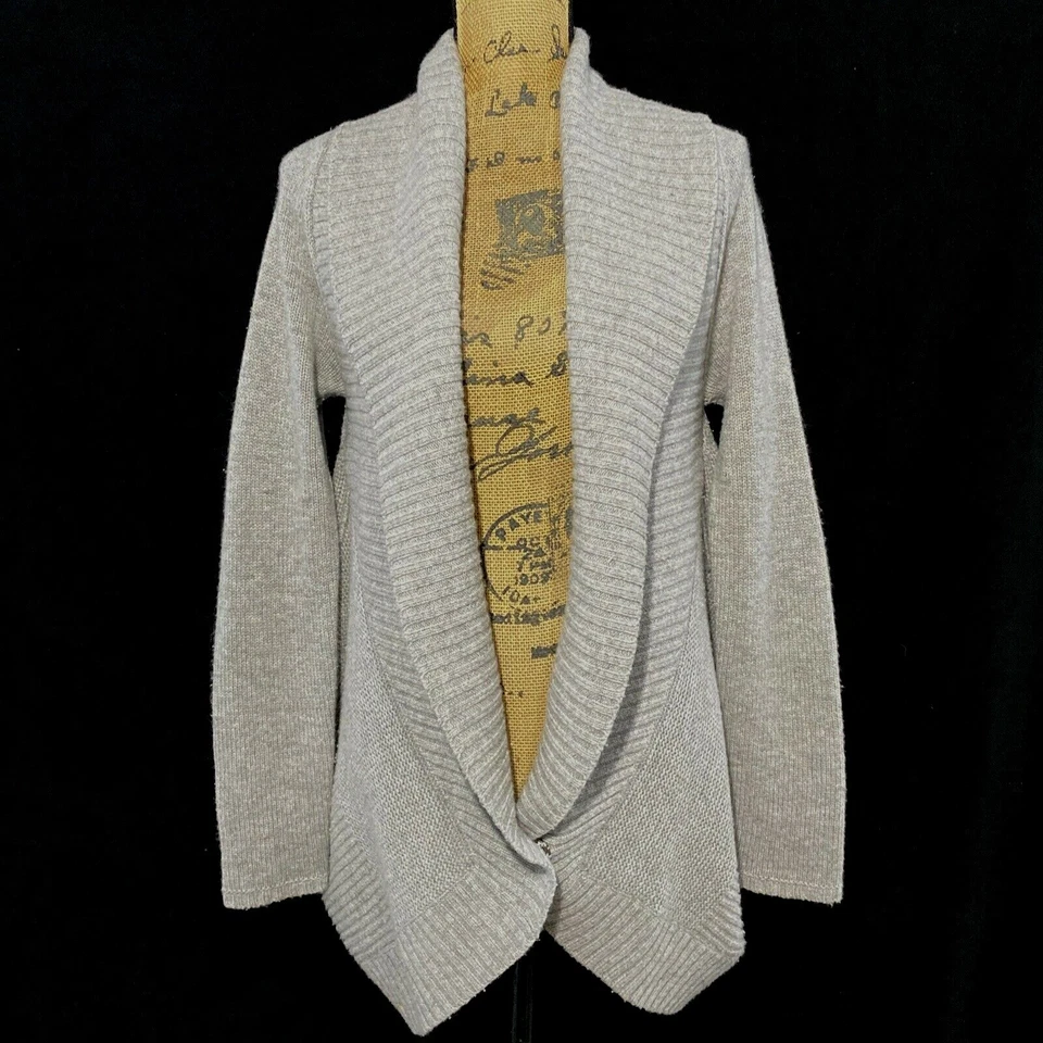 Cardigã Robert Rodriguez M suéter robusto cinza xale colarinho cashmere bl cacoon - Imagem 1 de 4