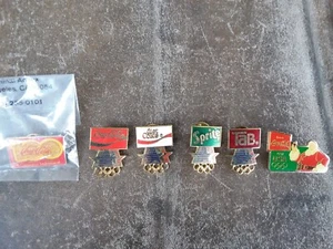 Lot 6 Vintage 1980s Coke-a-Cola Olympic Games Lapel Pins Soda Advertise Collect - Picture 1 of 3
