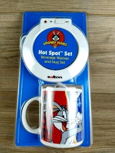 Vintage Looney Tunes Hot Spot Set Warmer Coffee Mug 1998 Bugs Bunny Cup - Picture 1 of 8