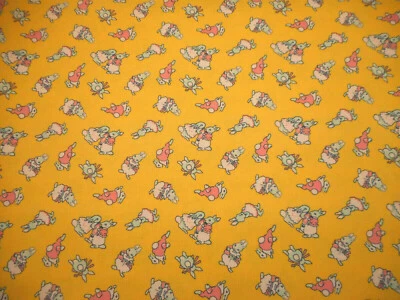 Репродукция ткани 30-х годов для мальчика девочки кролика на желтом хлопке премиум-класса - Изображение 1 из 2