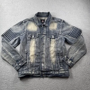 Chaqueta de Camionero De Colección Southpole Denim Para Hombres M Abotonada Desteñida Y2K Hip Hop Años 90 - Imagen 1 de 14