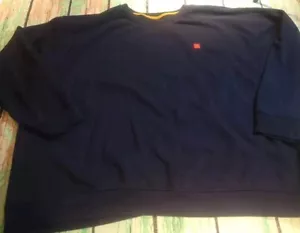 Mcdonalds Sweatshirt Men 2xl Blue Crewneck Rubber Stamp Logo Sweater Food - Picture 1 of 5