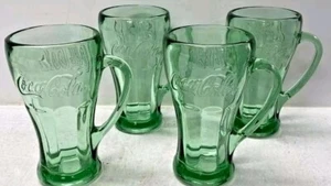 Coca-Cola Green Glass Handled Glasses, 14oz, Set of 4 - Picture 1 of 6