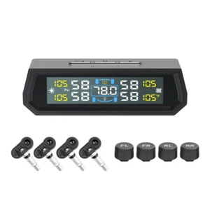 4PCS Digital Tpms Tire Pressure Monitoring System Set Solar Safety Alarm System - Picture 1 of 24