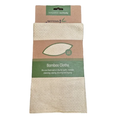 BETTINA 10 X Ten Biodegradable Bamboo Dish Cloths Eco Friendly Dishcloth Large