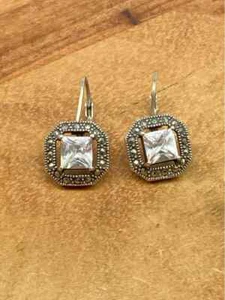 Pre-Owned Judith Jack 925 Silver Marcasite Drop Earrings - Picture 1 of 3