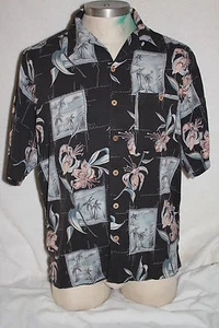 Boca Classics Hawaiian Camp Shirt 100% Silk Men's Large - Picture 1 of 3