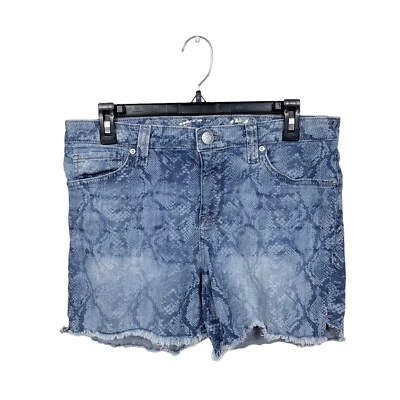 Pantalones Cortos Para Mujer Seven7 Talla 6 Fin de Semana Azul Estampado Piel de Serpiente Denim Corte Jean Foto 1 de 4