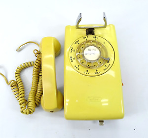 Western Electric Bell System Yellow Rotary Dial Wall Telephone Vintage 1970 Prop