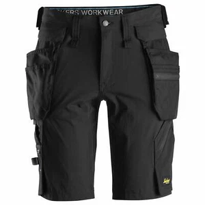 Pantalones cortos LiteWork Snickers 6108 negros/negros (0404) + bolsillos de funda desmontables - Imagen 1 de 29
