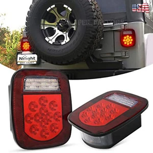2x Red 39 LED Tail Lights Backup Brake Reverse Lamp For Jeep Wrangler YJ TJ - Picture 1 of 15
