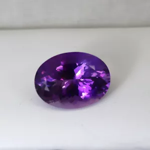 36.1 Cts 26x19.4x13.9 MM Natural Purple Brazilian Amethyst Faceted Oval Gemstone - Picture 1 of 15