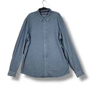 Lululemon camicia bottoni uomo XL blu leggera casual preppy manica lunga - Foto 1 di 8