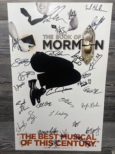 BOOK OF MORMON, CAST SIGNED, BEST MUSICAL CENTURY, BROADWAY WINDOW CARD/POSTER - Picture 1 of 6
