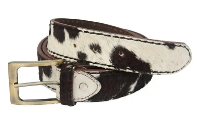 Cinturón unisex de 52 pulgadas con hebilla de latón vintage con espalda de cuero de vaca real hecho a mano Foto 1 de 4