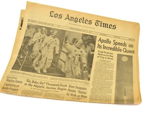 LA Times 17. Juli 1969 Apollo beschleunigt auf seiner unglaublichen Suche - Bild 1 von 1