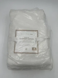 POTTERY BARN Teen Evelyn Blackout Cotton Curtain Panel 44x90 - NWT White - Picture 1 of 4