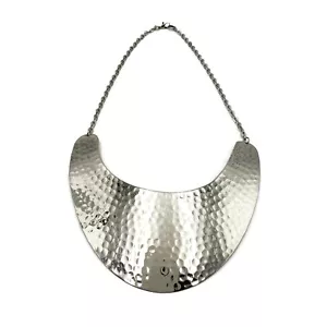 Collar de Latón Tono Plateado Collar Destacado Pechera Gargantilla MT-NK6925 - Imagen 1 de 2