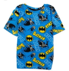 DC Comics Batman Boys Blue All Over Graphic T-Shirt Size 10 NWT - Picture 1 of 6