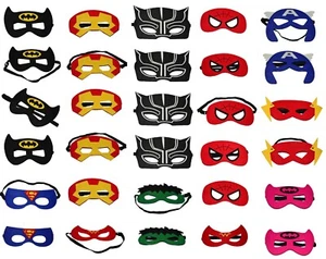 super hero mask for kids and adults with Free Stickers for parties - 30pcs - Picture 1 of 5