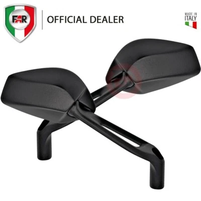 Far Krk Miroirs Rétro Universels M8 M10 Moto Café Racer Guidon - Photo 1/4