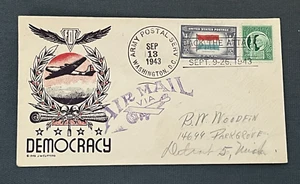 1943 JW CLIFFORD WWII PATRIOTIC APO ARMY PO WASHINGTN DC BACK THE ATTACK !! AIR - Picture 1 of 2
