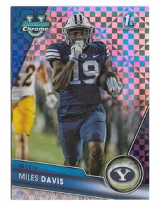 Miles Davis 2023 Bowman Chrome University Football X-Fractor RC #72