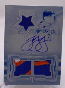 2020 TOPPS TRIPLE THREADS J.D. DAVIS 1/1 AUTO PATCH WHITE WHALE NEW YORK METS - Picture 1 of 2