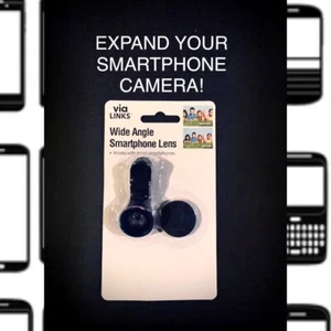 Wide Angle Smartphone Clip On Camera Lens with Cover by Via Links New in Package - Photo 1 sur 7