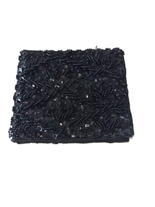 Vintage Ladies Black Beaded Sequined Wallet Import by K. Gimbel Hong Kong *As Is - Picture 1 of 8