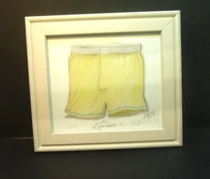 K. Spicher Art Print Yellow Boxer Briefs Shorts Signed Good to Very Good cond - Picture 1 of 5