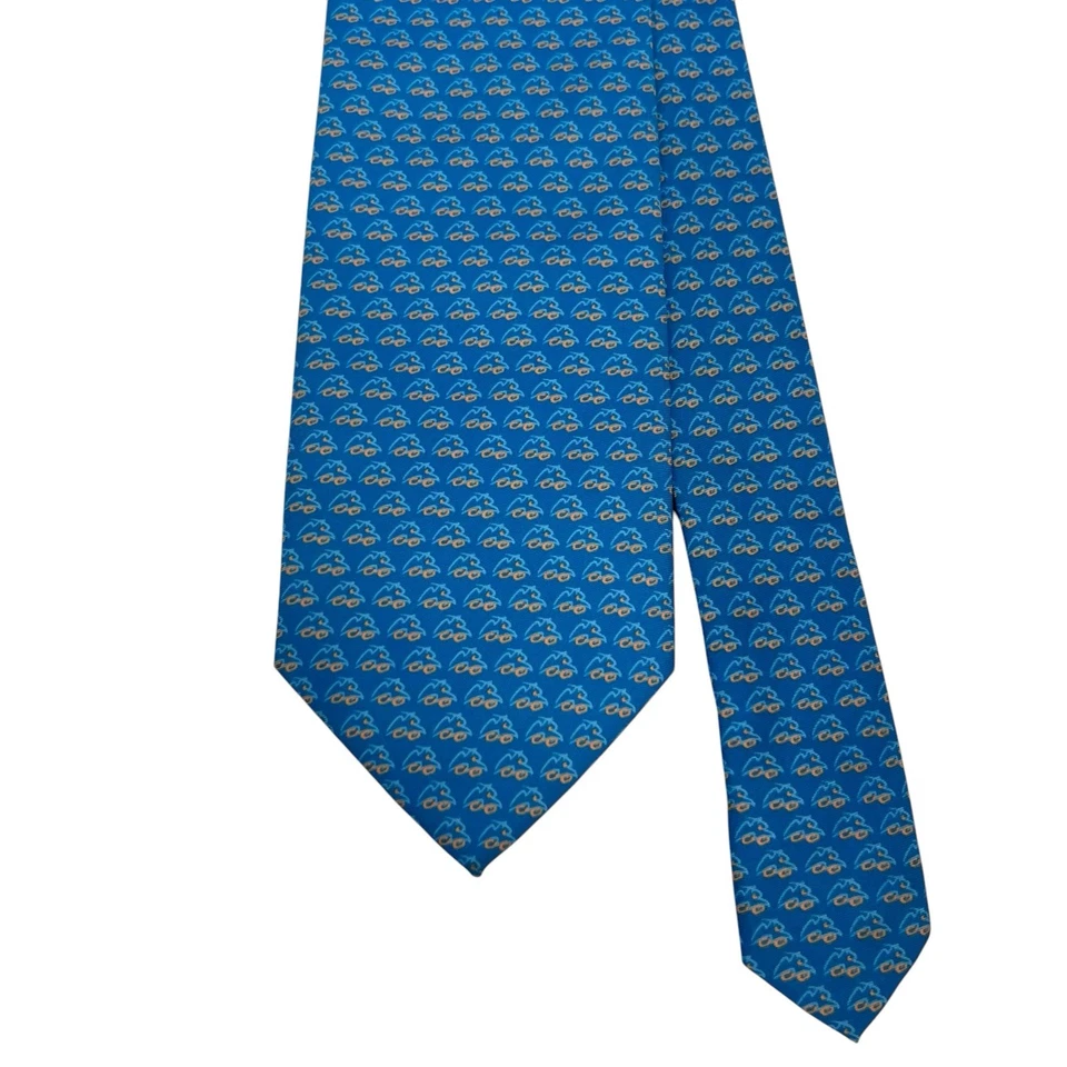 Pineda Covalin Mens Tie El Aguila Seguros Para Autos Turquoise Blue 3 1/8" x 58" - Image 1 of 4