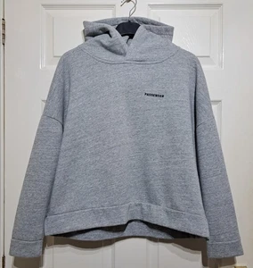 Passenger Womens Pullover Hoodie Size S Oversized Crop Grey Organic Cotton Logo  - Picture 1 of 11