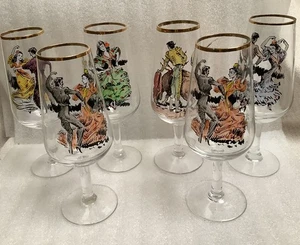 Lote de 6 copas de vino de 4 oz torero matador bailarines de flamenco - Imagen 1 de 8