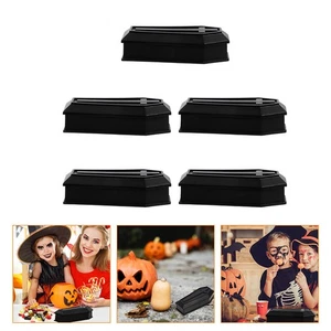  2 Pack Coffin Figurine Small Box Coffins for Halloween Treat Boxes with Lids - Picture 1 of 12