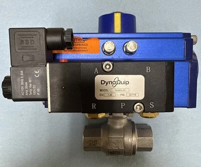 DYNAQUIP CONTROLS P3S28AJSR09210A Pneumatically Actuated 1/2" Two-Way Ball Valve - Image 1 of 4