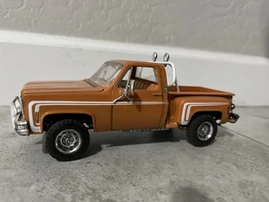 1976 Chevrolet Silverado C10 Pickup Truck Orange White Trim 1/24 - Picture 1 of 5