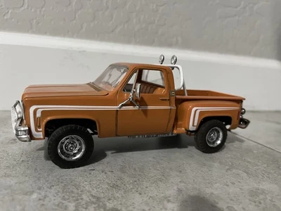 1976 Chevrolet Silverado C10 Pickup Truck Orange White Trim 1/24 - Image 1 of 4