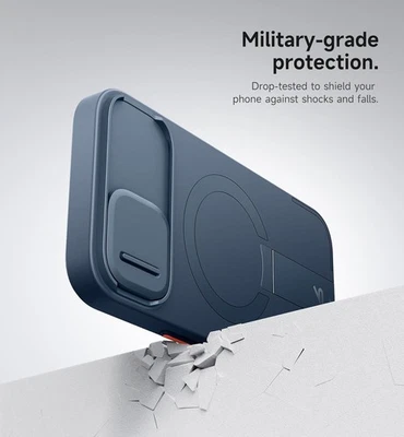 SURITCH Case for iPhone 15 w/Magnetic Camera Cover Stand & MagSafe, Black - Image 1 of 4