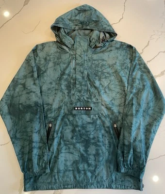 Cortavientos Burton Anorak ligero para hombre talla grande jaspeado verde cremallera capucha Foto 1 de 4