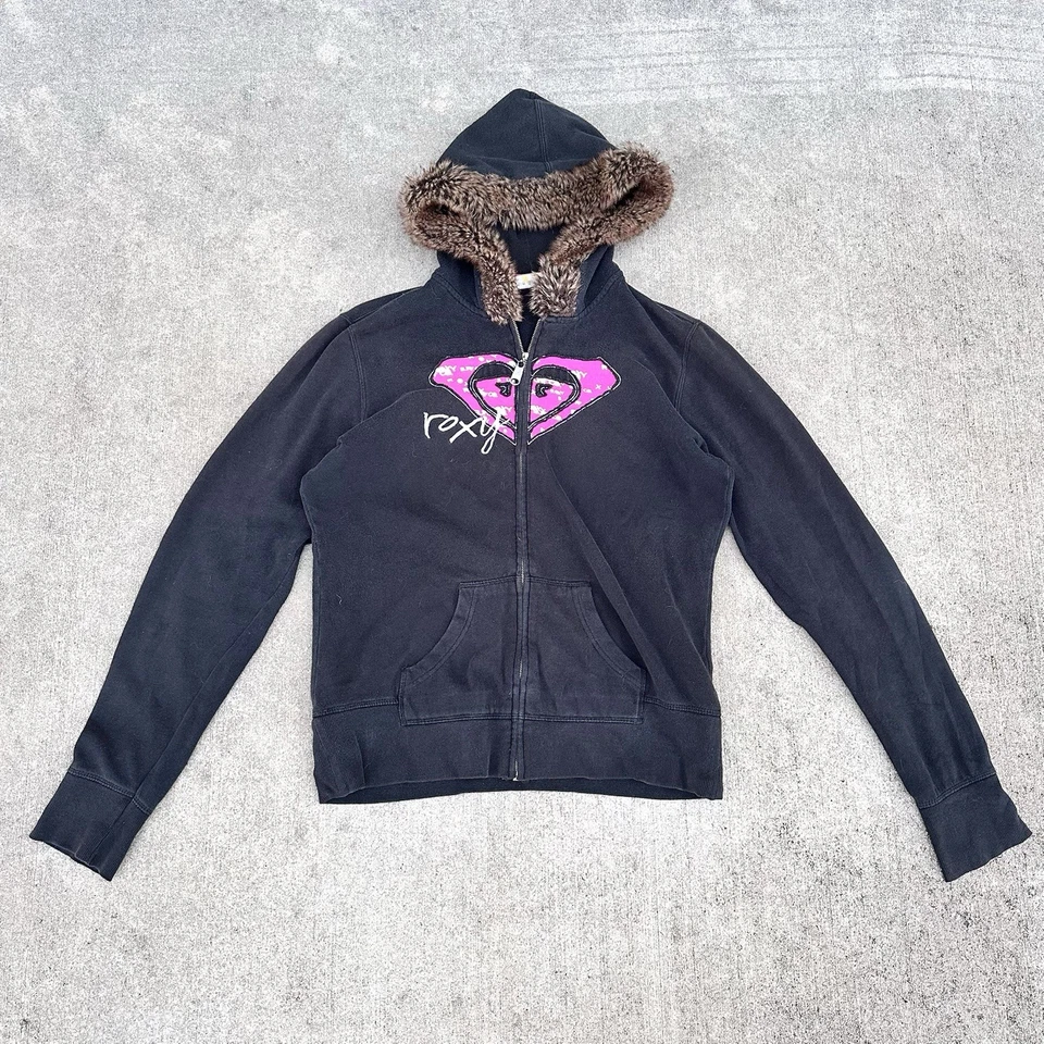 Moletom com capuz feminino vintage Y2K pele Roxy XL 21x23 surf Quiksilver - Imagem 1 de 4