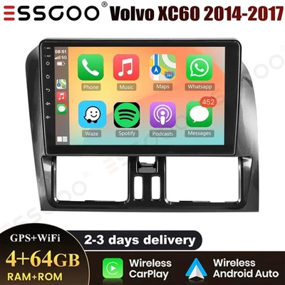 Radio estéreo para automóvil 4+64G para Volvo XC60 2014-2017 9" Android 14 navegación Apple Carplay Foto 1 de 4