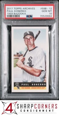 2017 TOPPS ARCHIVES 1959 BAZOOKA #59B-12 PAUL KONERKO PSA 10 - Image 1 of 3