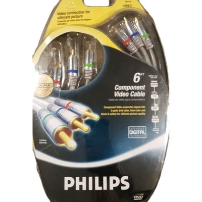 Philips Component Video Cable, 24K Gold Plated Connectors 6 Ft. DVD TV SAT RECV - Image 1 of 4